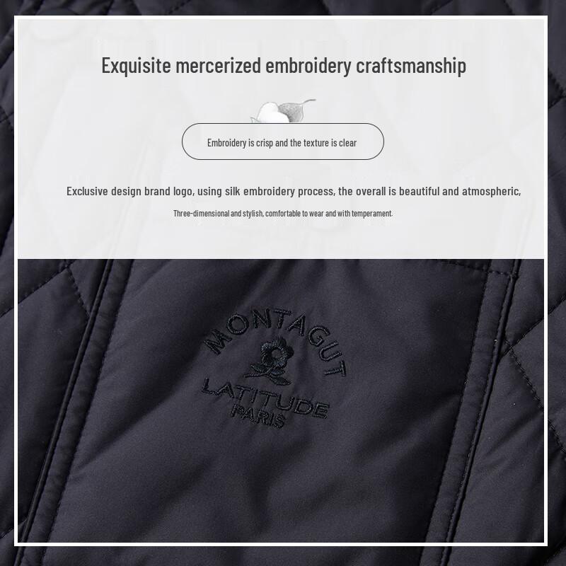 MONTAGUT Men's Lamb Wool Padded Diamond Quilted Jacket