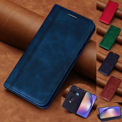 Matte Flip Leder Buchhülle für Samsung Galaxy A04s A53 A54 S23 Ultra S22 S21 Plus Xiaomi Redmi Note 11 10 iPhone 14 13 12 11 Pro Max Wallet Cover