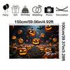 Jack-O-Lanterns Design Halloween Party Backdrop Polyester for Photo Booth,Party Event,Holiday Celebration,Wall Decor