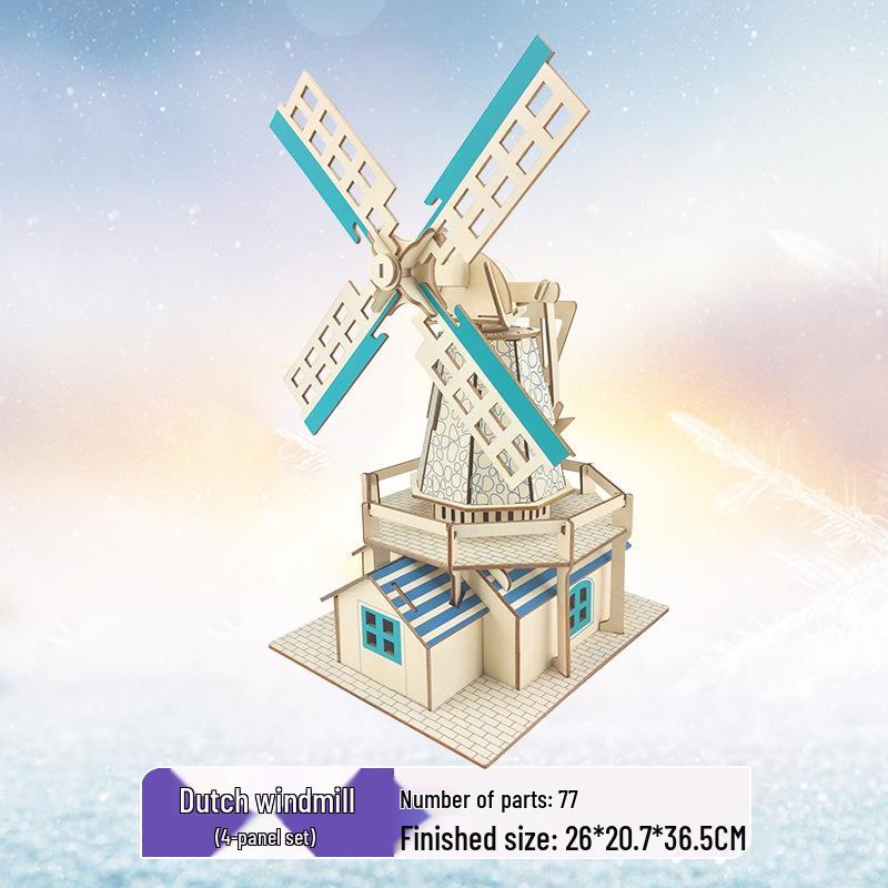Challenging 3D Wooden Model Puzzle - Ancient Building Design for Adults
