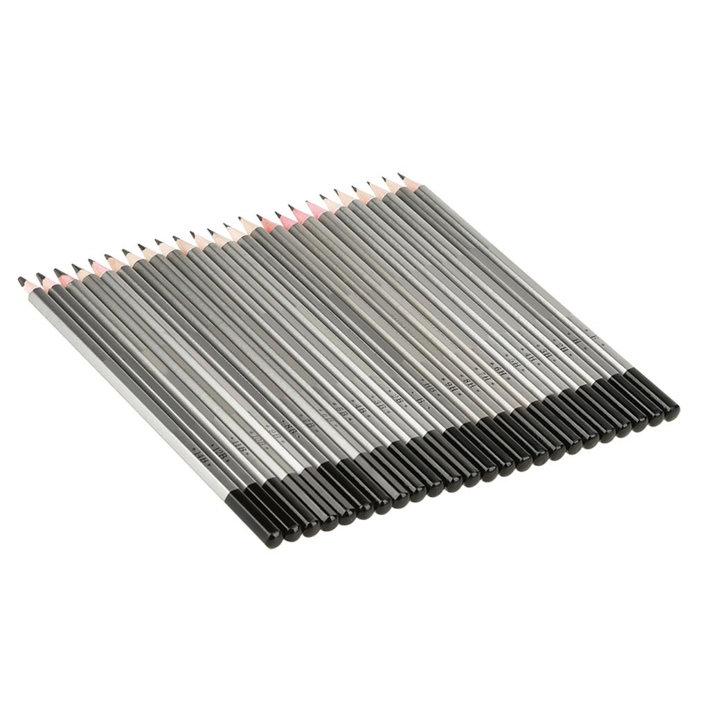 24Pcs Sketch Art Graphite Drawing Pencil NOn Toxic Colored Paint Pencil 9H 14B