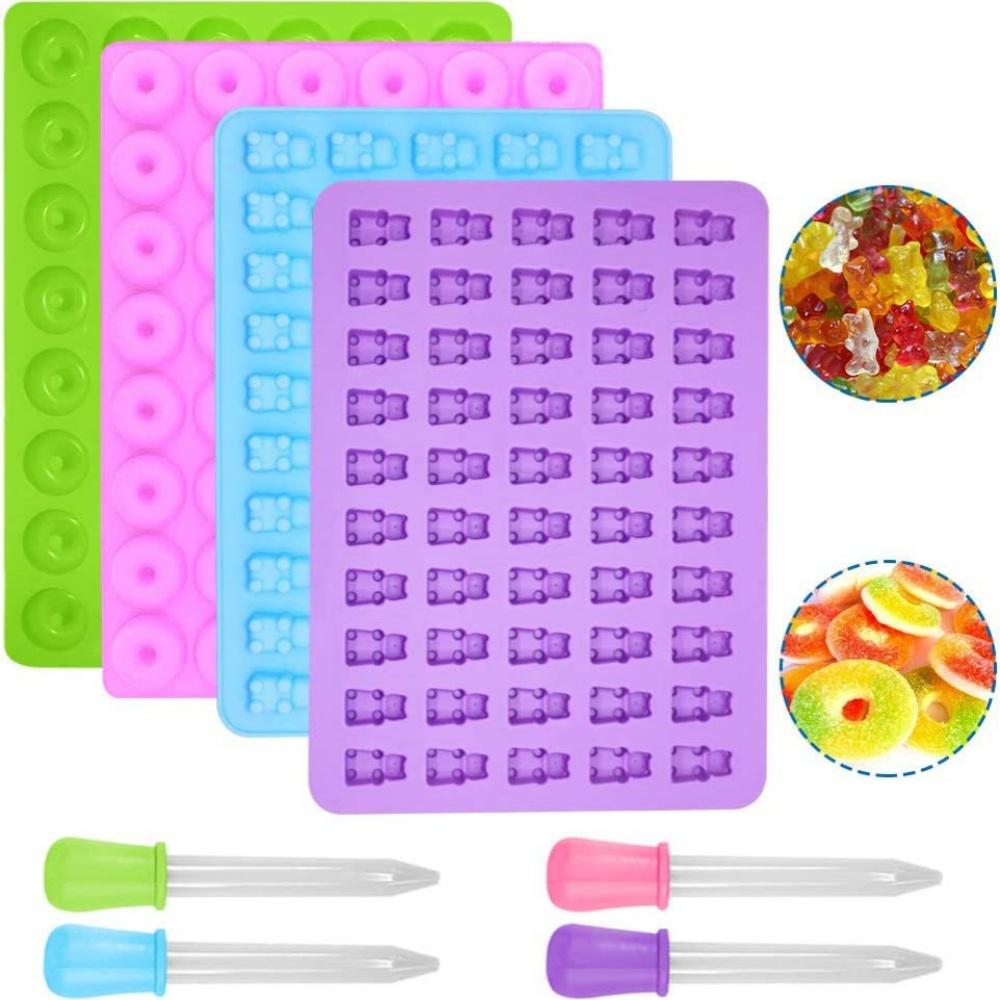 Cute teddy bear gummy candy baking mold cartoon animal chocolate candy mold children's dropper food grade kitchen accessory tool
