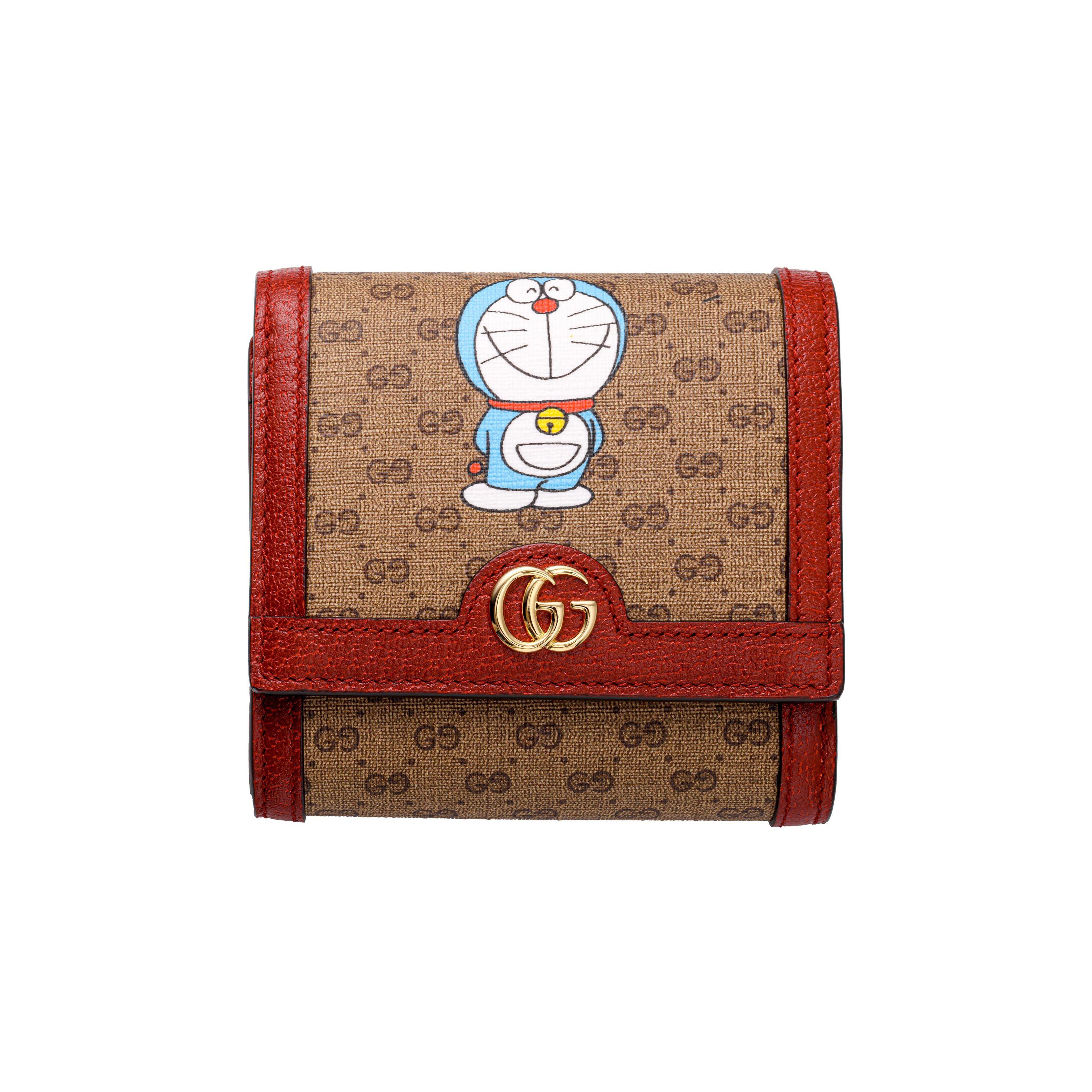 

Gucci X Doraemon Collaboration Logo Short Zipper Canvas And Leather Wallet Unisex wallet Red Ebony 647789-2TWAG-8580 Box(Basic Set+Box)
