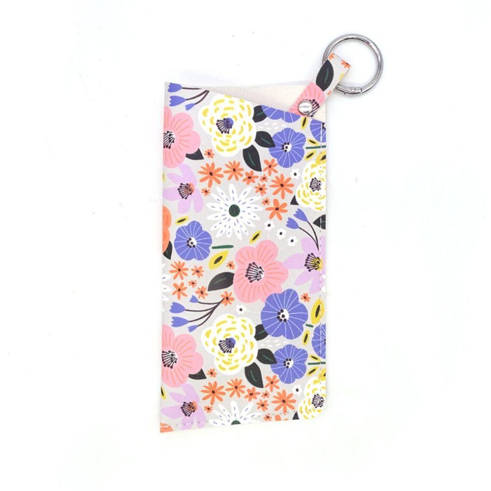 With Keyring Sunglasses Pouch PU Leather SunGlasses Holder Hanging Sunglasses  Eyewear Accessories