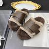 Fashion Women Flats Fur Slippers Casual Flip Flops Winter Mules Shoes 2025 Trend New Slingback Home Cotton Shoes Fashion Mujer Zapatos