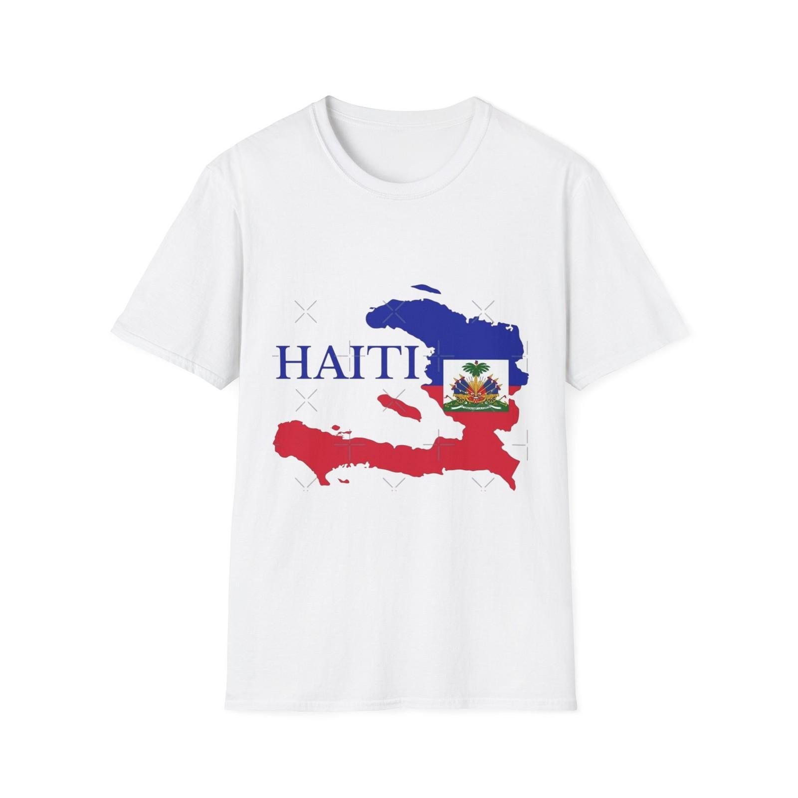 Haiti Map with Flag T-Shirt | Haitian Flag Map Tee S разноцветный