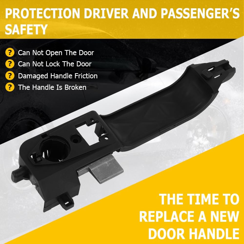 OCPTY Door Handle Exterior Front Driver Left Side Replacement fit 2002-2007 for Ford Focus Black Handle Replace OE 6S4Z-5426685-C 6S43-A224A37AC