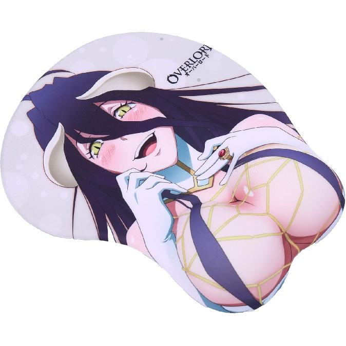 Overlord Albedo 3D Anime Mouse Pads with Wrist Rest Gaming Mousepads 2Way Skin (Overlord)