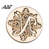 Wax Seal Stamp Head Iris A-Z Initial Alphabet Head, Brass Engraved Stationery Sealing for Wedding Invitations Envelopes Journal Gift Packaging