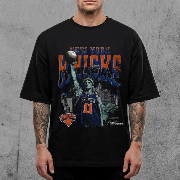 Jalen Brunson New York Knicks Statue Of Liberty 2026 NBA Champions T Shirt Tee S