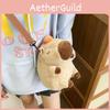 Cute Plush Capybara Backpack With Hat And Orange On The Head Design For Daily
