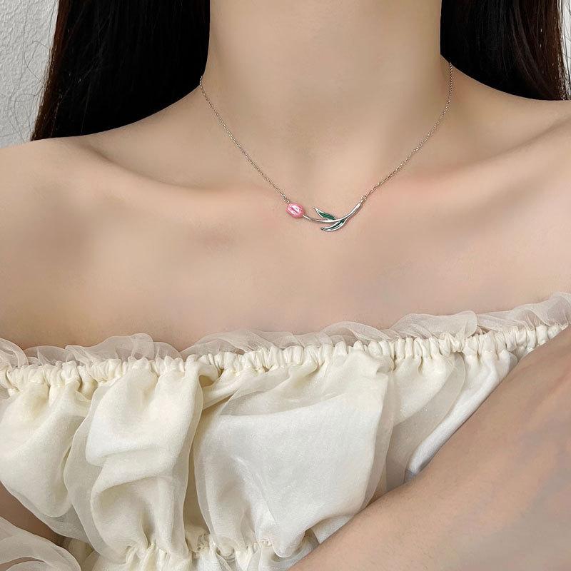 Colier Lalea Proiectat de Nișă Feminină, Lanț de Gât de Vară, Colier cu Flori, Tendință Cadou pentru Cele Mai Bune Prietene