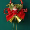 Christmas Bell Plastic Jingle Bells Xmas Tree Hanging Ornament with Bow And Artificial Pine