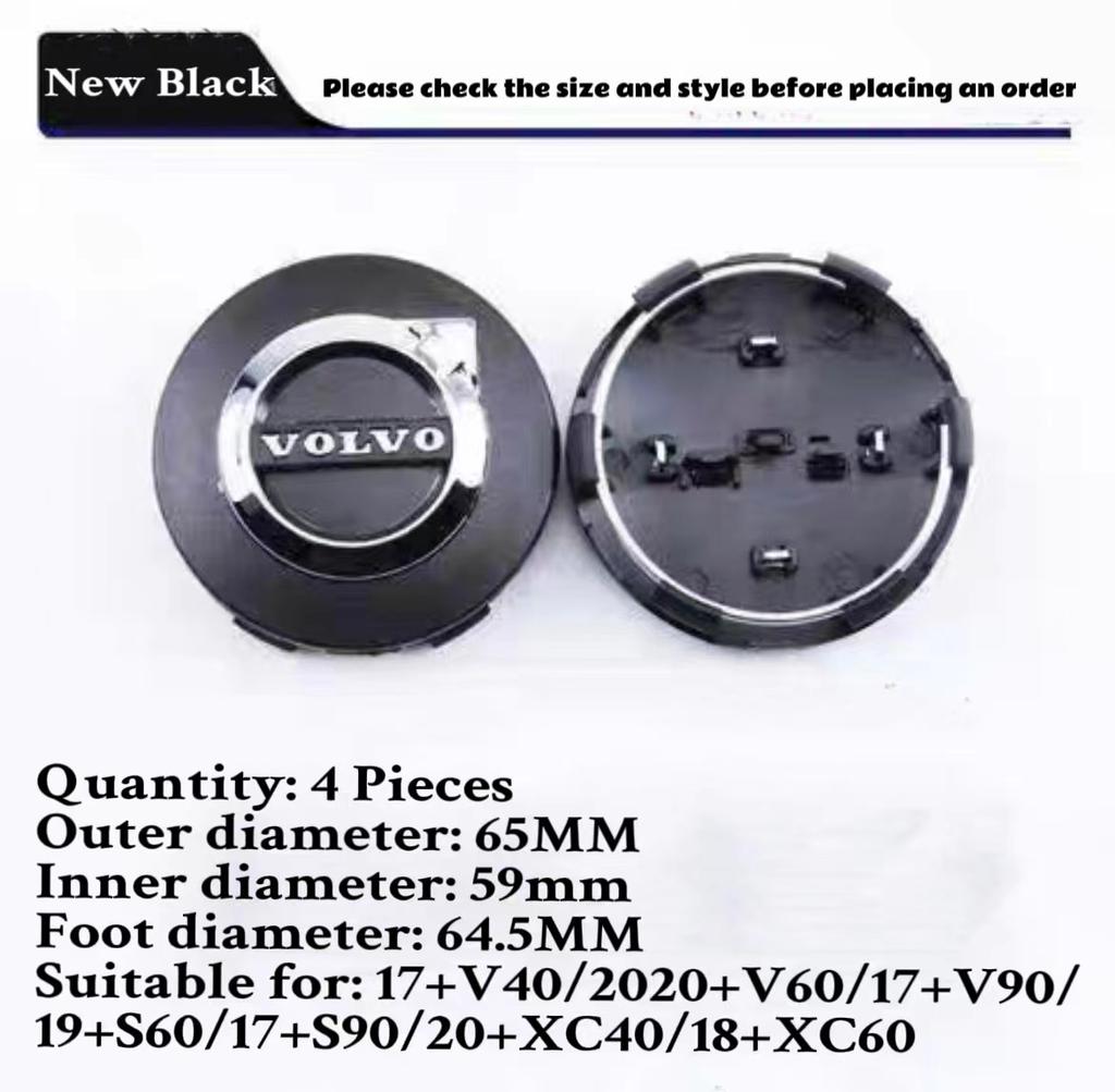 63/65MM Car Hub Cap Wheel Rim Center Replace Cover For Volvo XC60 S60 V40 V50 V60 S80 S40 C30 AWD C70 S40 S60 S80 S90 T6 V70 V9