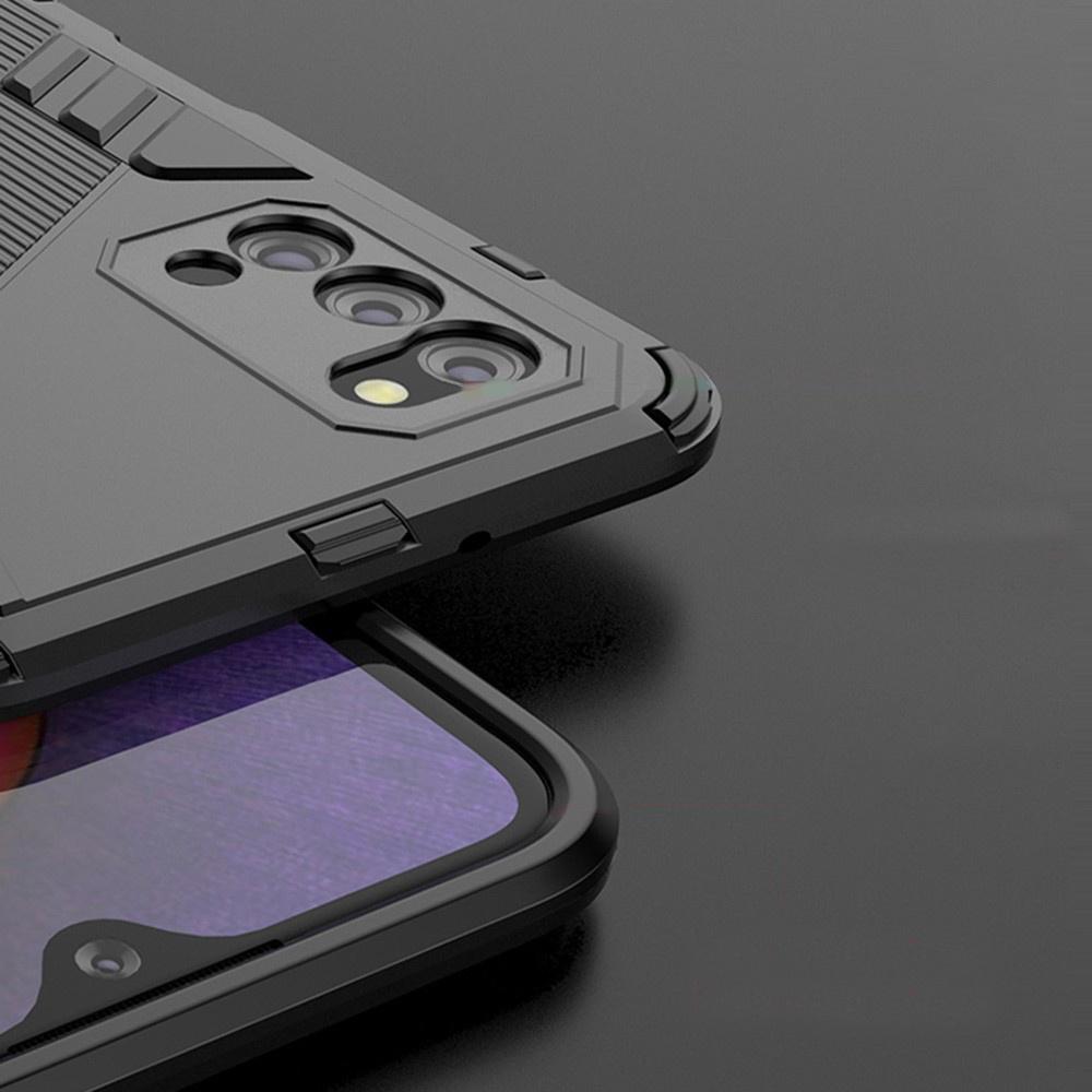 Case for Samsung Galaxy A03s, Military kickstand, black