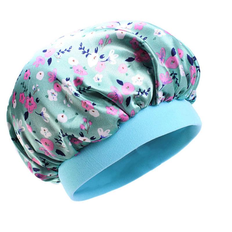 Baby Satin Sleep Cap with Cute Print – Infant Head Scarf & Bath Hat