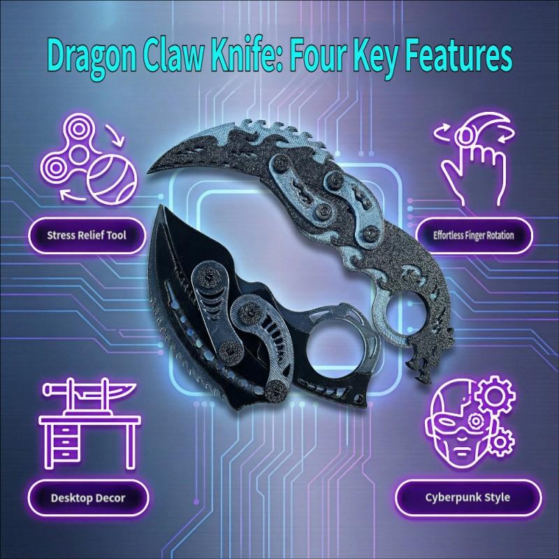3D Printing Folding Dragon Claw Knife Children'S Decompression Toy Finger Gyro Antistress Gift For Kids Adults Stress Relief Toy