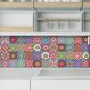 24 Stück Mandala-Fliesenaufkleber, Retro, bunt, wasserdicht, hitzebeständig, selbstklebend, Fliesenfolie, Wand