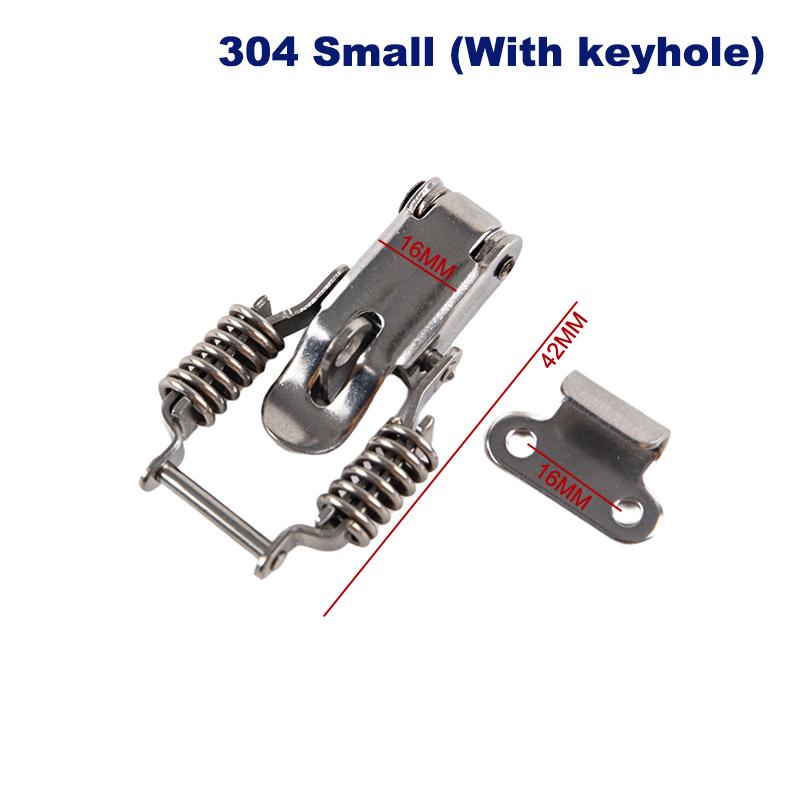 Silver Stainless Steel 304 Toolbox Locking Latch Hasps Metal Toggle Catch Clasp Box Loaded Hinges Furniture Hardware Accessories