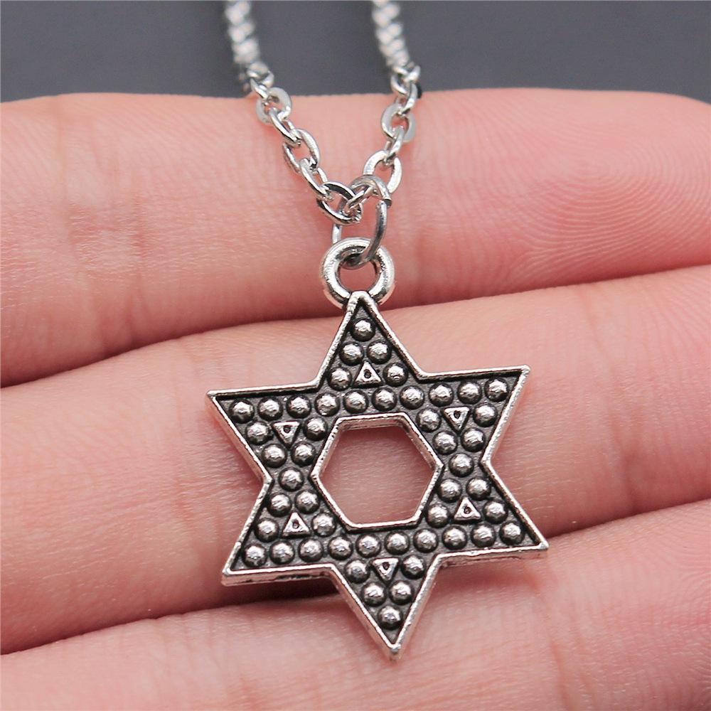 25 Stile Je Menora Davidstern Hexagram Anhänger Halskette Choker Charme Fabrikpreis Schmuck