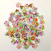 100 Pcs Wooden Cute Flower 2 Holes Buttons Sewing Scrapbooking DIY