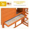Two-Tier Rabbit Hutch with Run, Ramp, Slide-Out Tray, for Garden - Orange