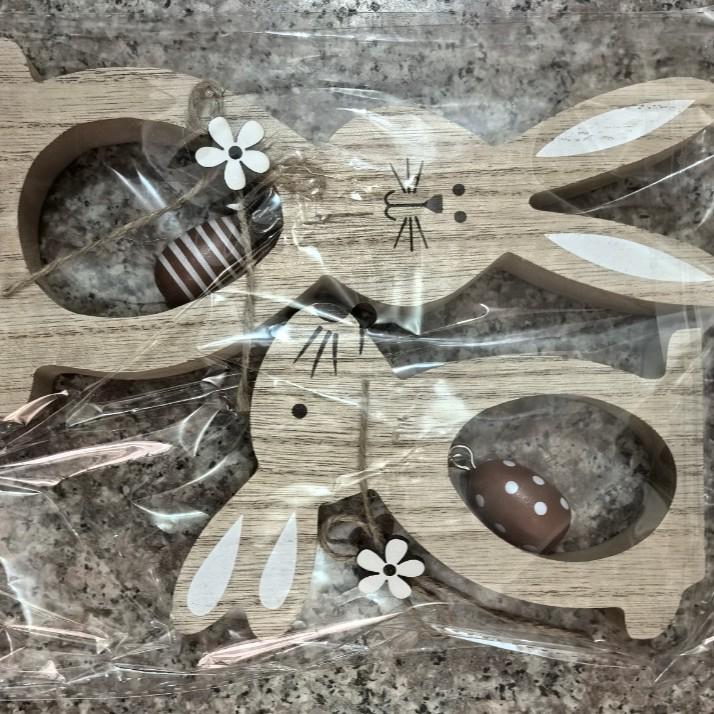 Oster Holzhase & Eier Tischdekoration