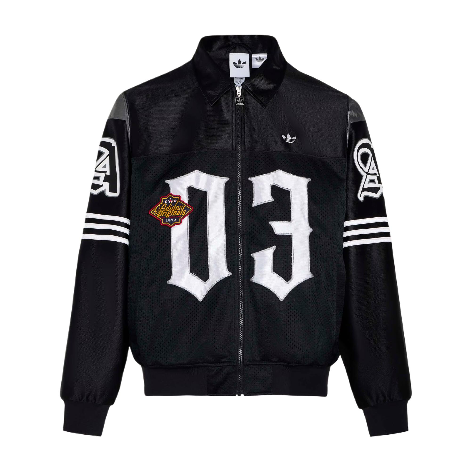 Adidas Originals Classic Loose Fit Old English Print Jacket Men Jackets Black KS2891 L