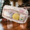 Charming Thick Transparent Pencil Holder with 4 Dolls, Perfect for Students Stationery, Pen Storage, Girlish Cosmetic Bag Gift