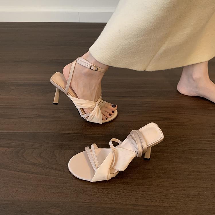 Fashion Thin Heels Shoes Slippers Women Summer Heeled Mules Rubber Flip Flops Slides Fashion High Hawaiian Luxury Pumps Scandals