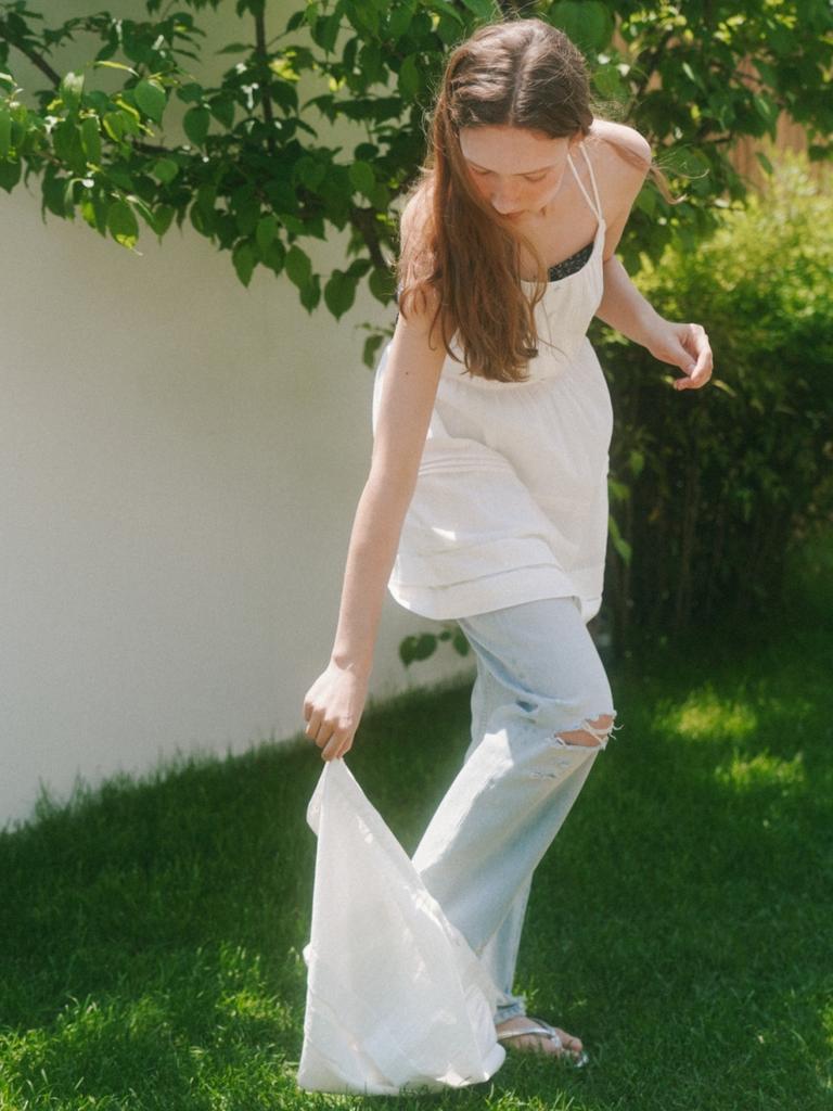 UNNOUT Detachable Cotton Maxi Dress Ivory