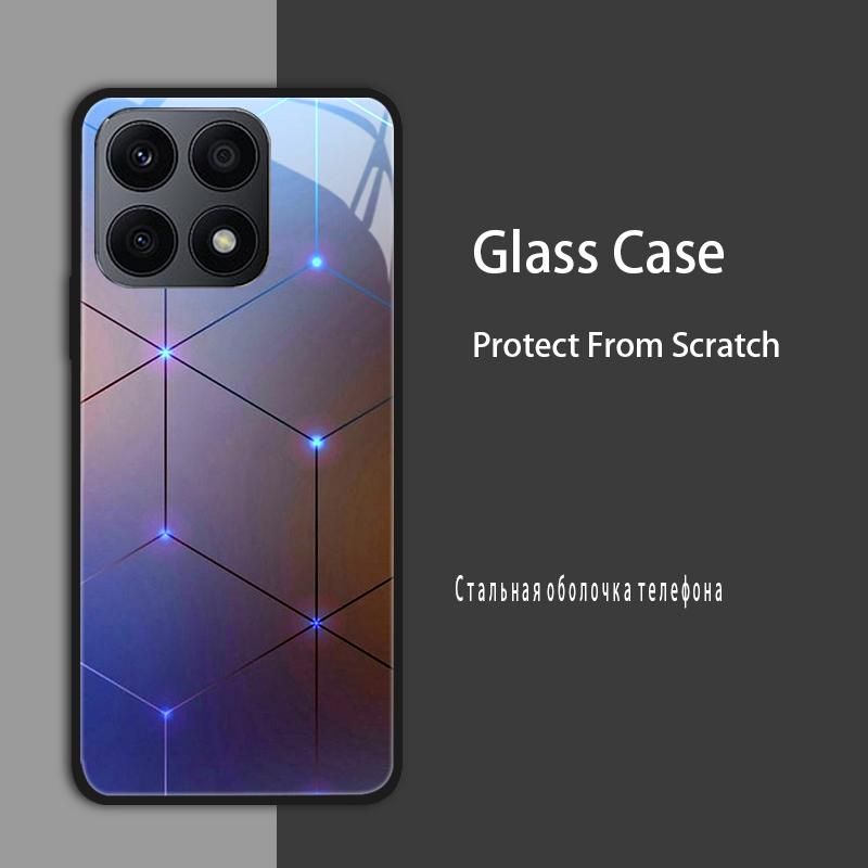Dla Huawei Honor X6a X6 X6S X8 5G 4G Etui Pokrowiec Szklane Etui Hartowana Obudowa Zderzak Dla Honor X8A X6A X7A X8B Etui Ochronne