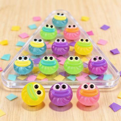 15 buc. Jucărie Găluște cu Gura de Cârnat Desen Animat Ochi Mari Pâine la Abur Stoarcere Jucărie Fidget Mingi de Plastilină Moi Extensibile Jucărie de Bir