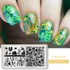 NICOLE DIARY Leaves Flower Nail Art Stamping Plates Drawing Template Geometric Stripe Line 3D Image Stencil Mold Printing Tools
