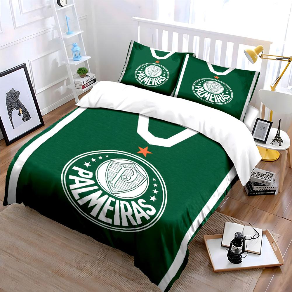 Green Palmeiras logo pattern. Bedding sets Duvet cover sets Duvet covers Pillowcases(1 * Duvet Cover 2 * Pillowcases without duvet insert)