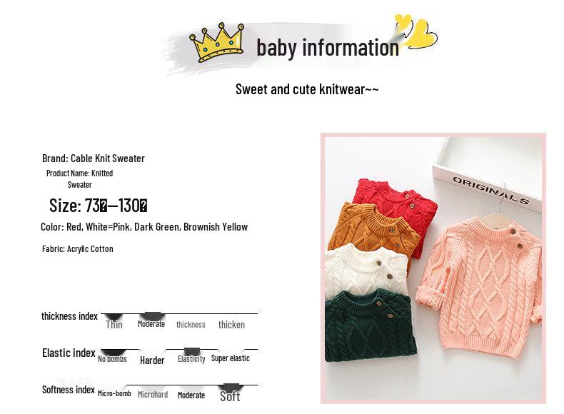 2025 Kids' Knit Sweater: Boys' Base Layer & Girls' Pullover Round Neck for Spring/Autumn