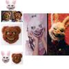 Halloween Creepy Bloody Bear Rabbit Mask For Cosplay Party Performance