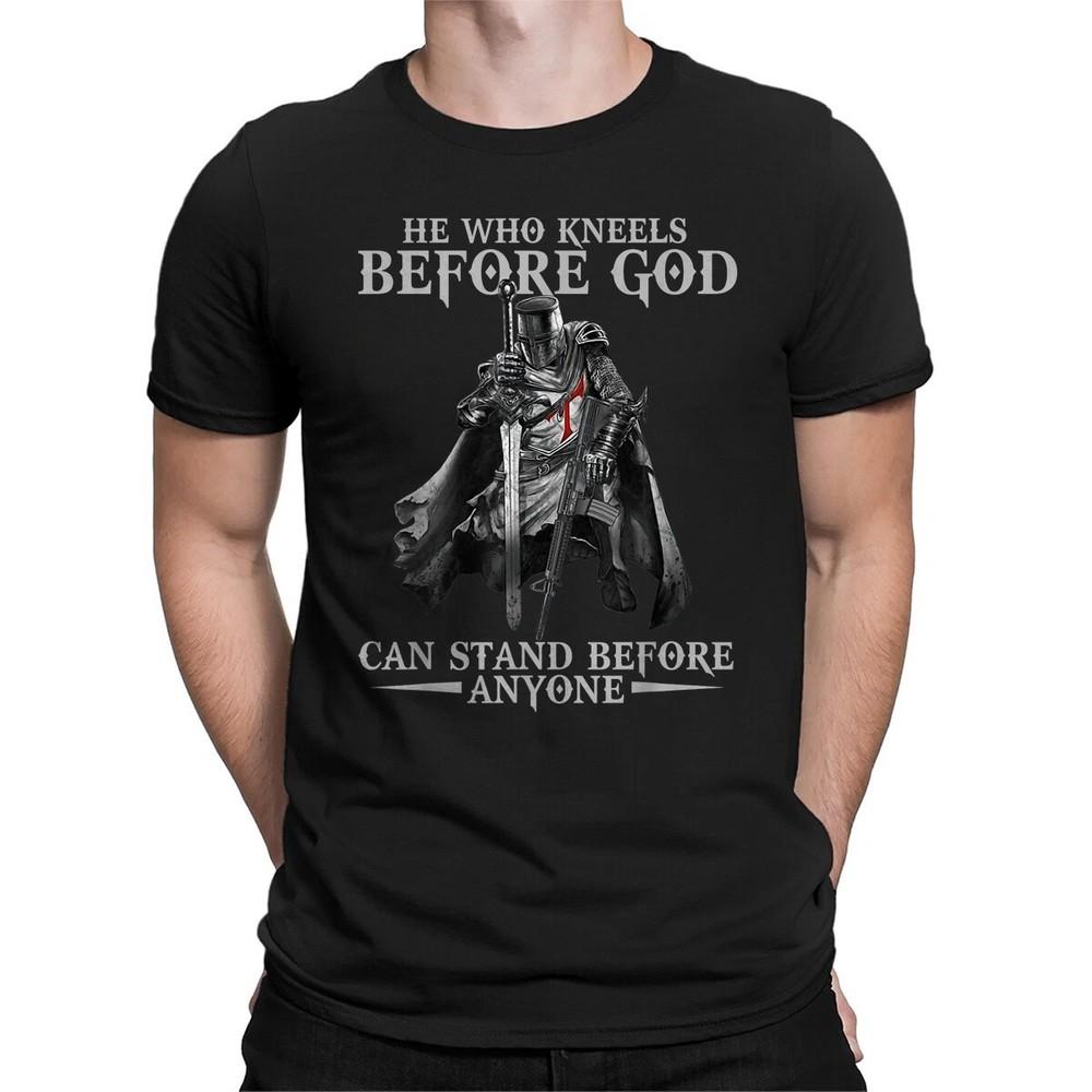 

Knight Templar Kneel Before God T-shirt Christian Warrior Of Christ Crusader Tee 2XL