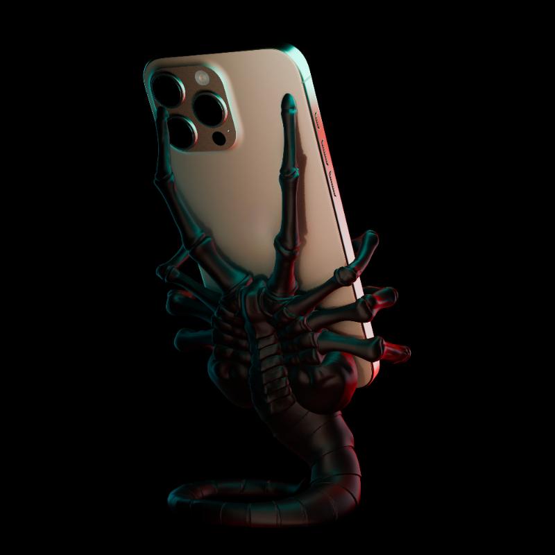 1pc Phone Holder Anime 3D Printed Alien Face Cool Mobile Phone Holder Accessory for Desktop Collectible Decoration Figures Gifts