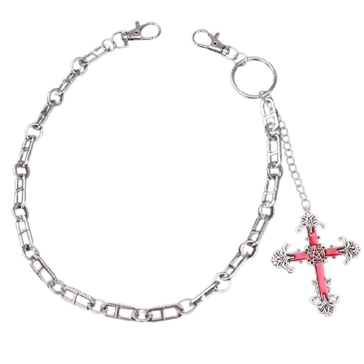 

Simple Crosses Chain Durability Pants Chain Versatiles Geometric Crosses Chain for Trendsetters and Street Styles