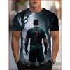 Modisches Herren-Rundhals-Kurzarm-3D-Casual-Farbprint-Casual-Kurzarm-Rundhals-T-Shirt