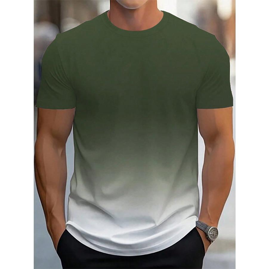 Men Fashion Short Sleeve 3d Print T Shirt Round Neck Summer Plus Size Tees