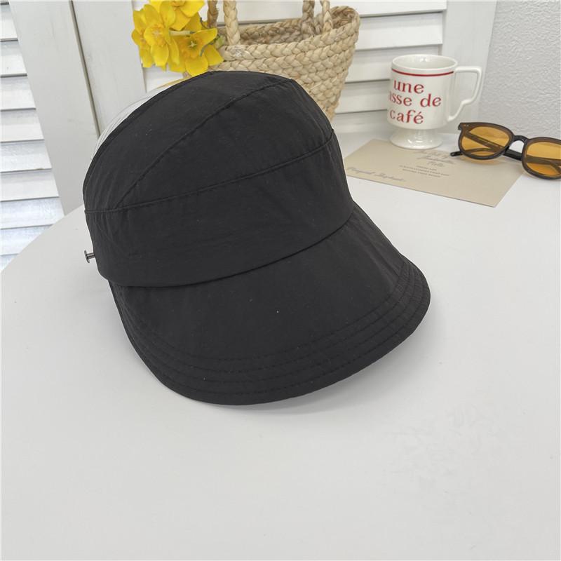

Summer Essential Adjustable Ponytail Ventilated Top Cap Women Outdoor Travel Sunshade Duck Tongue Fisherman Hat чорний