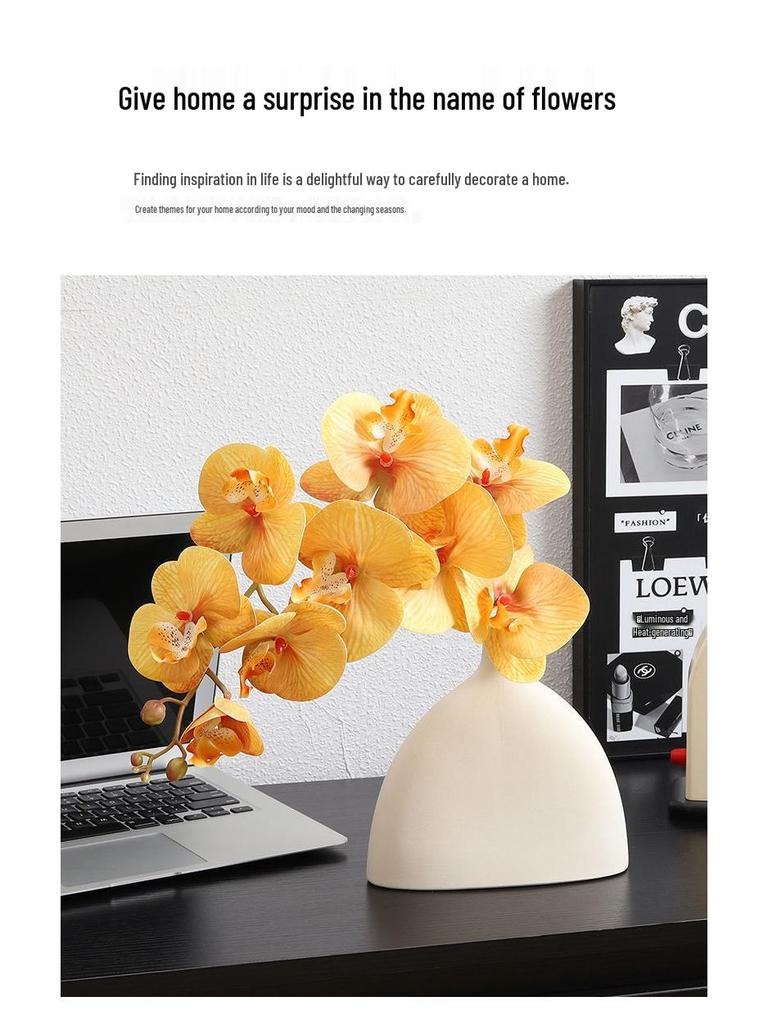 Bionic Phalaenopsis Orchid Artificial Flower Arrangement for Living Room or Coffee Table