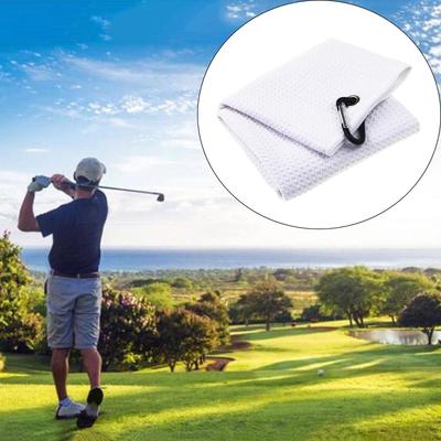 Golf Towel, Premium Microfiber Fabric Waffle Pattern, Carabiner Attachment Design for