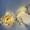 2M 20Led Golden Leaves String Fairy Lights For Wedding Birthday Party Decoration Home Garden Artificial Plant Garland Vine Light