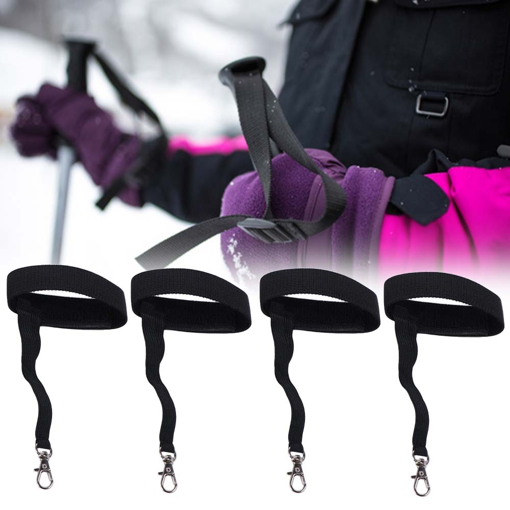 4Pcs Adjustable Design Ski Glove Leashes Nylon Material Wrist Straps  Snow Sport