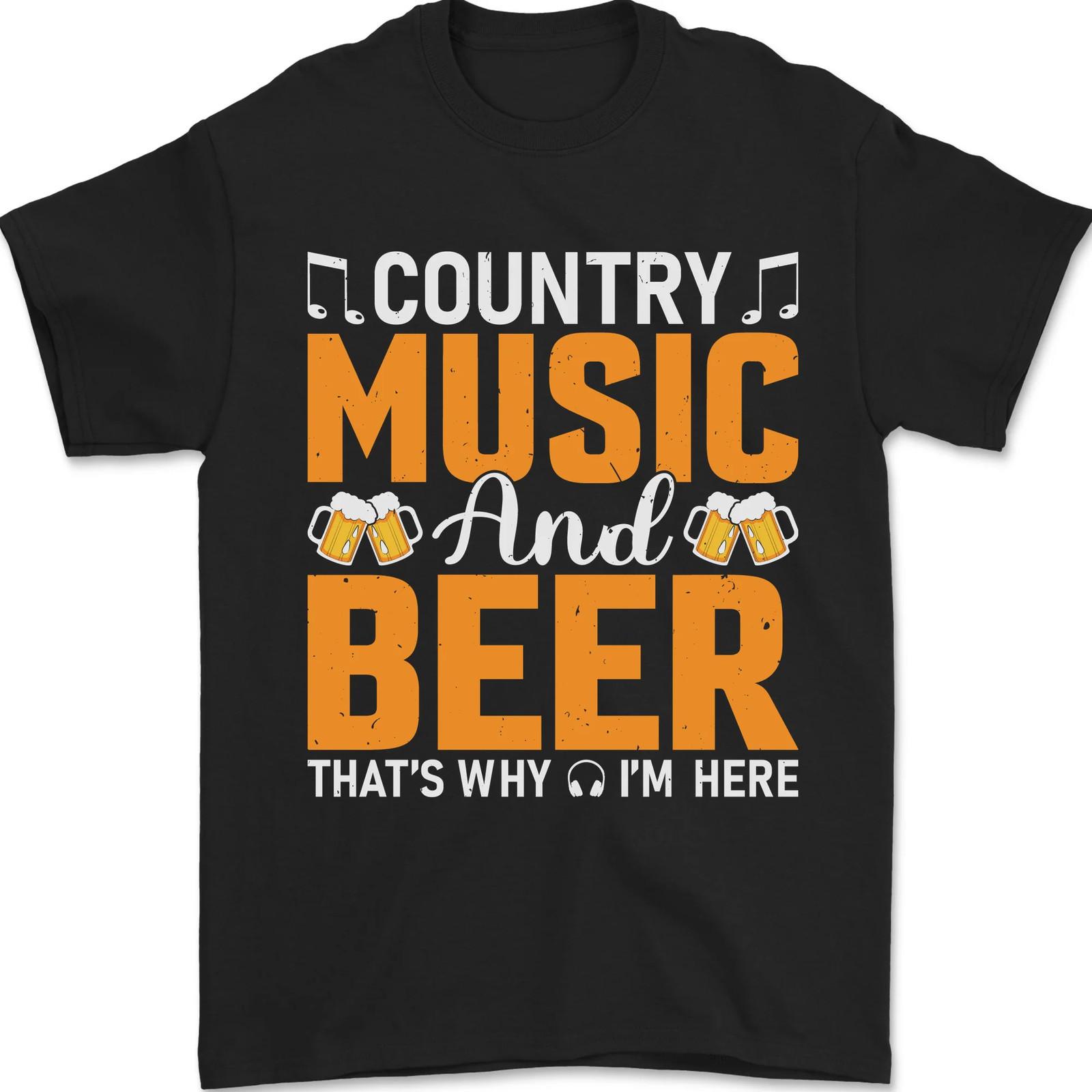 Men Cotton Country Music And Beer T-shirt That Why I m Here XXXXL