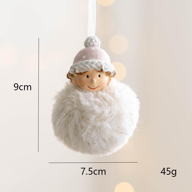 Christmas Plush Angel Girl Pendant Christmas Angel Decoration Desktop Ornament White Pink Angel Pendant New Year 2025