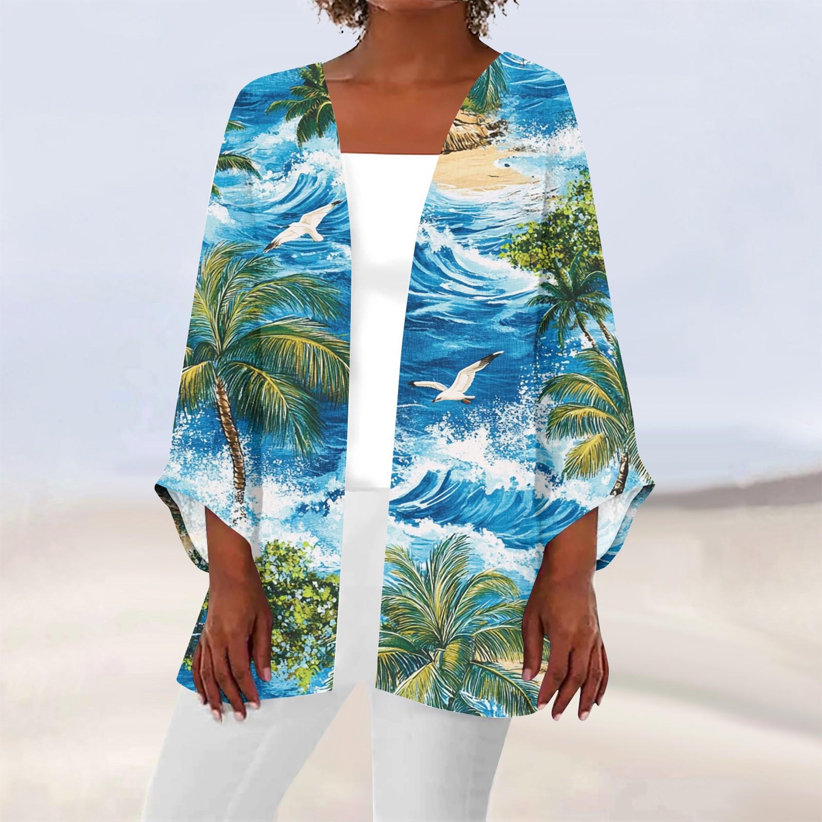 

Женская повседневная модная легкая куртка средней длины с принтом, кардиган XXXL